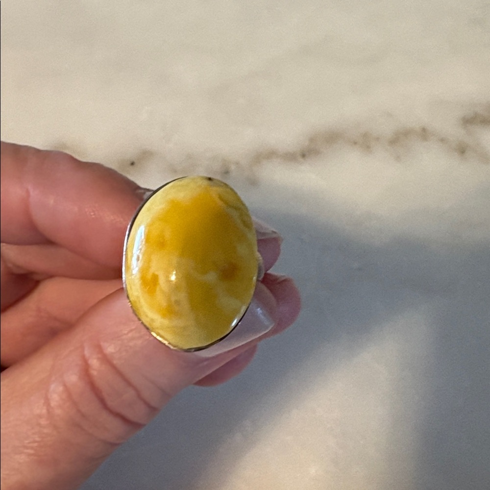 Amber Oval Statement Ring - image 5